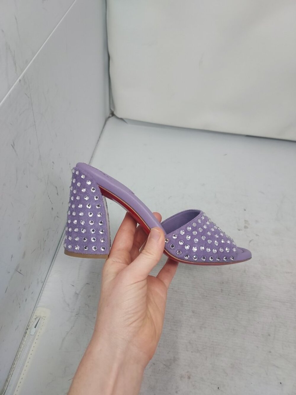 Christian Louboutin Purple Jane Strass Crystal Sandal - Picture 3 of 13